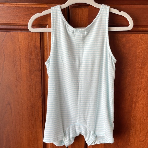 Angel dear, Teal/white sleeveless romper - Picture 3 of 3